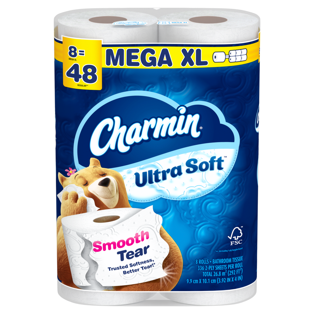Charmin Ultra Soft Toilet Paper Mega XL Rolls - (8x336)ct/3pk