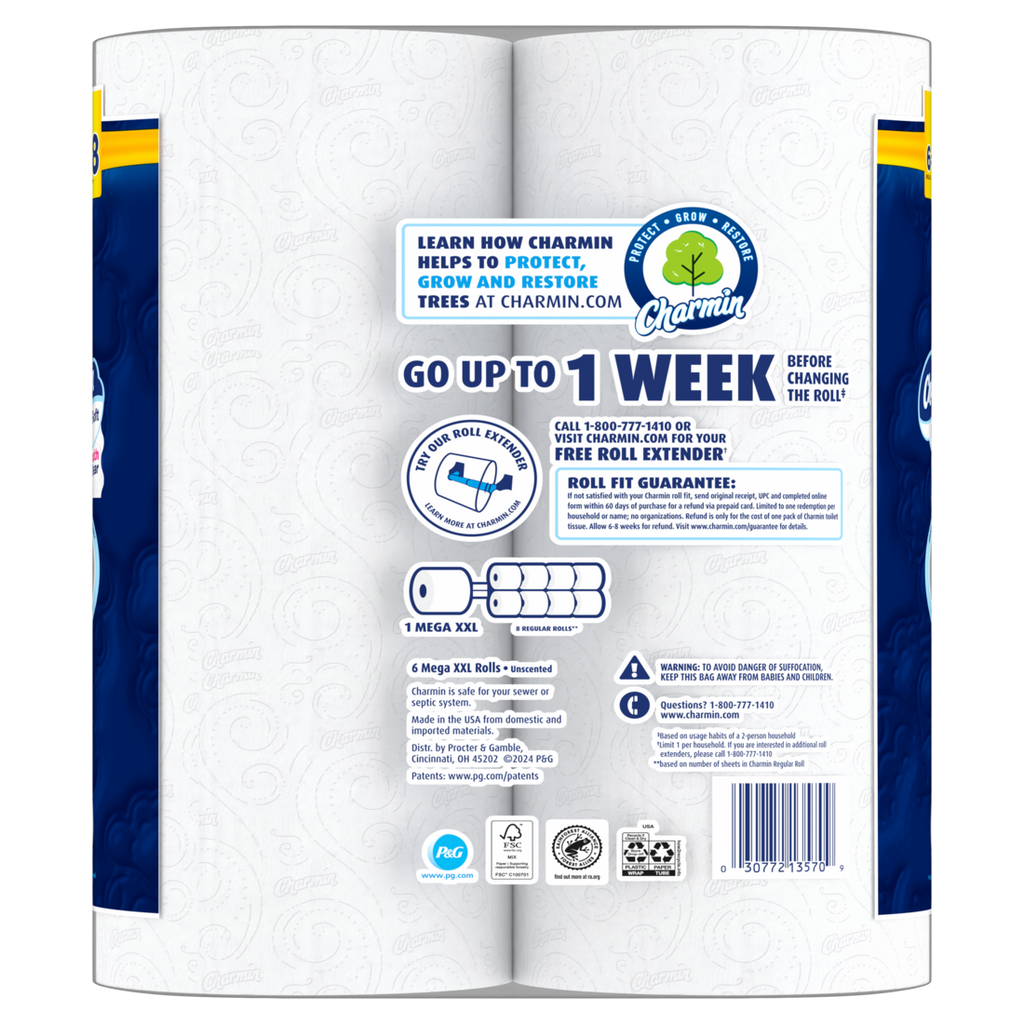 Charmin Ultra Soft Toilet Paper Mega XXL Rolls - (6x440)ct/3pk