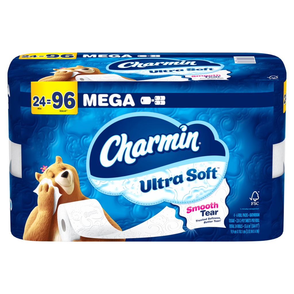 Charmin Ultra Soft Toilet Paper Mega Rolls 224 sheets per roll - 24ct/1pk