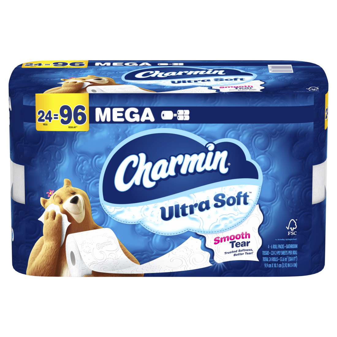 Charmin Ultra Soft Toilet Paper Mega Rolls 224 sheets per roll - 24ct/1pk
