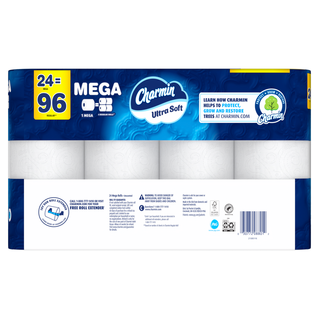 Charmin Ultra Soft Toilet Paper Mega Rolls 224 sheets per roll - 24ct/1pk