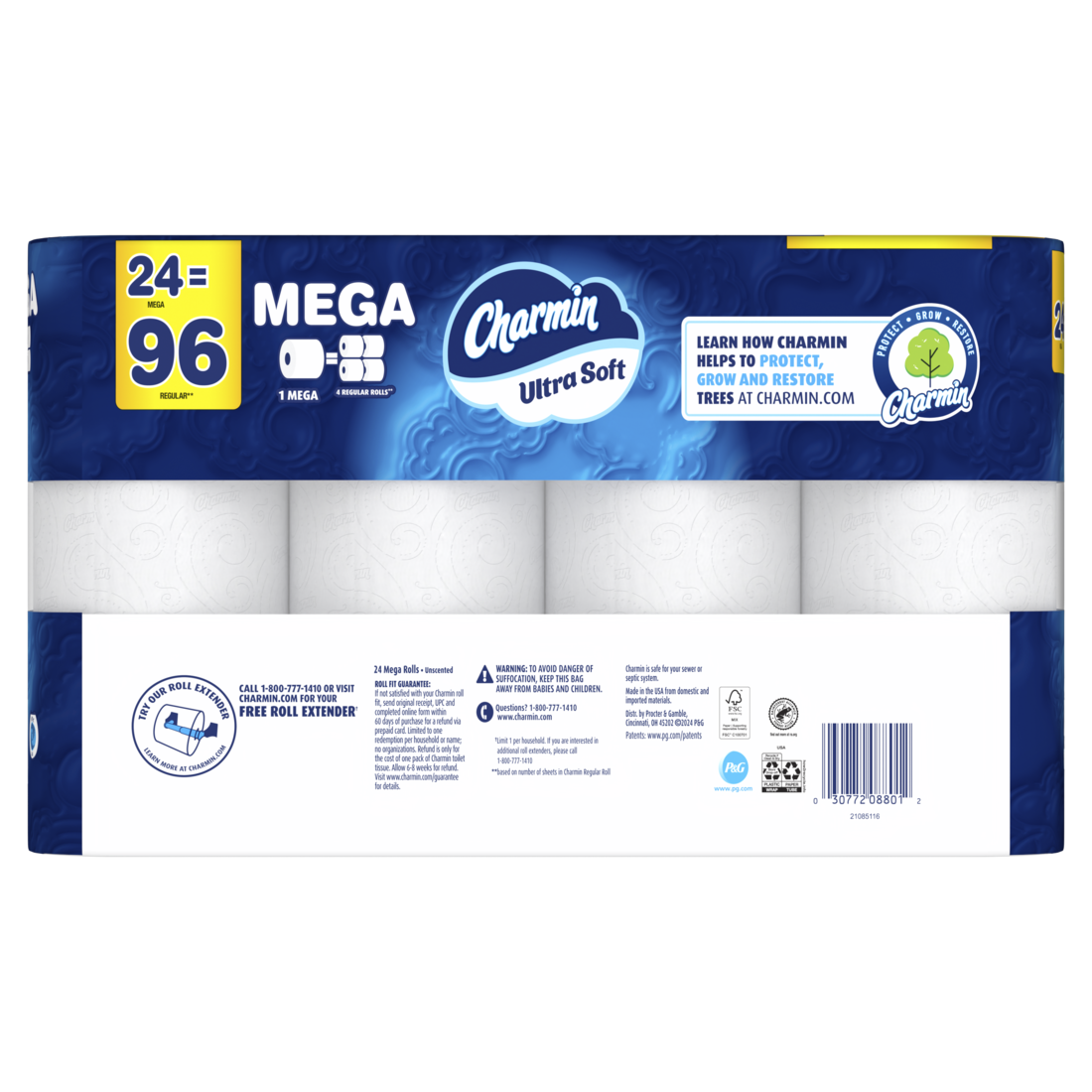 Charmin Ultra Soft Toilet Paper Mega Rolls 224 sheets per roll - 24ct/1pk