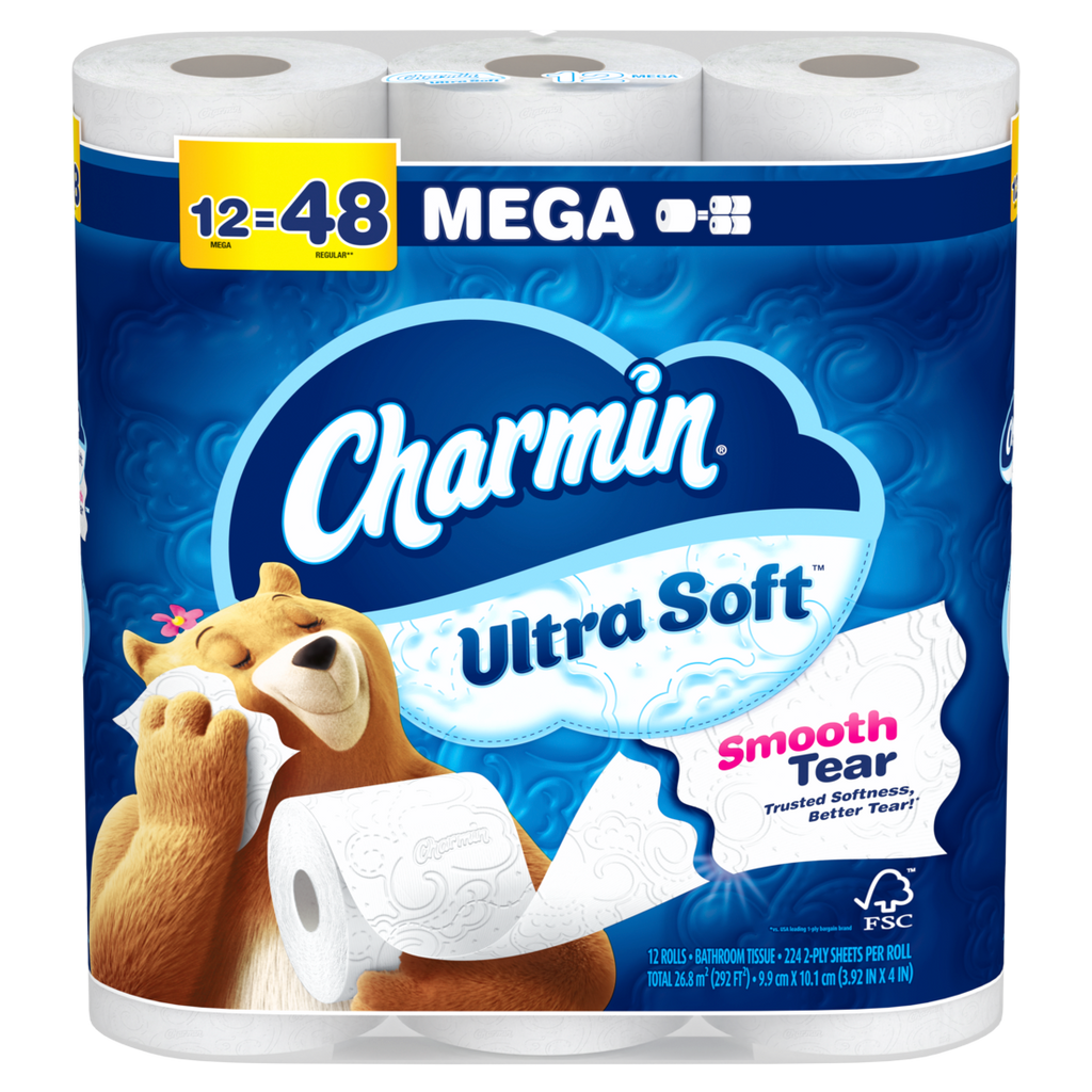Charmin Ultra Soft Toilet Paper Mega Rolls - (12x224)ct/4pk