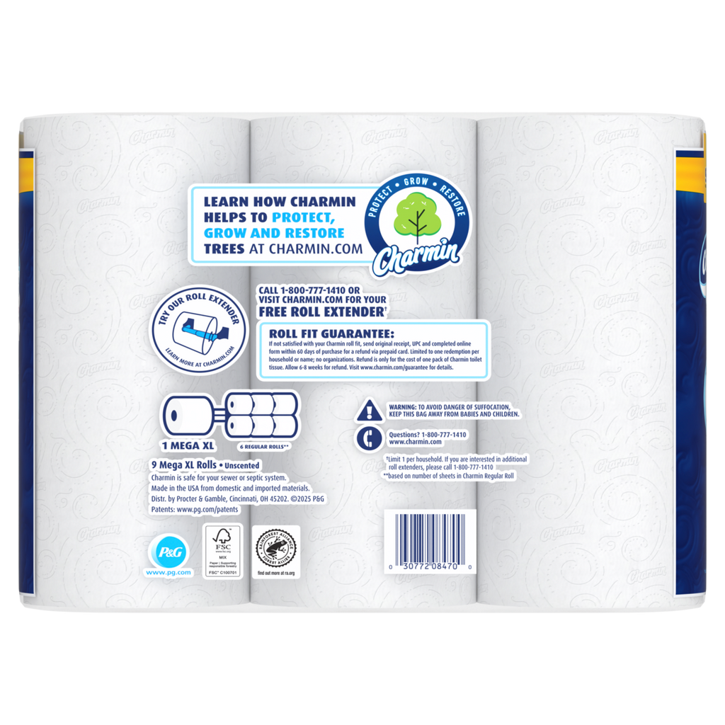 Charmin Ultra Soft Toilet Paper Mega XL Rolls - (9x336)ct/4pk