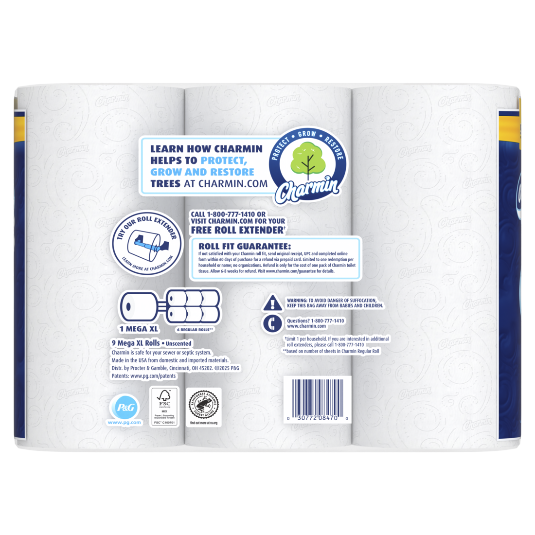 Charmin Ultra Soft Toilet Paper Mega XL Rolls - (9x336)ct/4pk