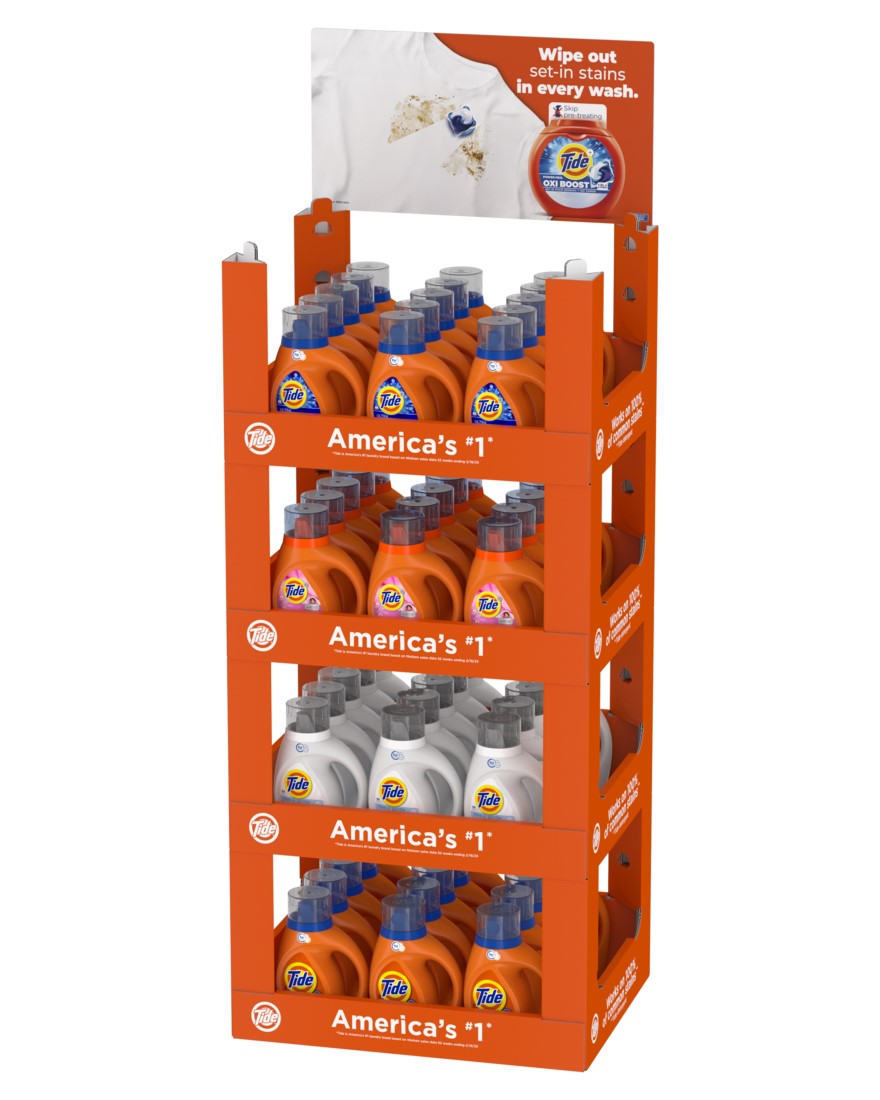 Tide Display (Tide Liquid Original 42oz(20), Tide Ultra Downy April Fresh 37oz(20), Tide Ultra Oxi Boost 37oz(20)) - 60pk