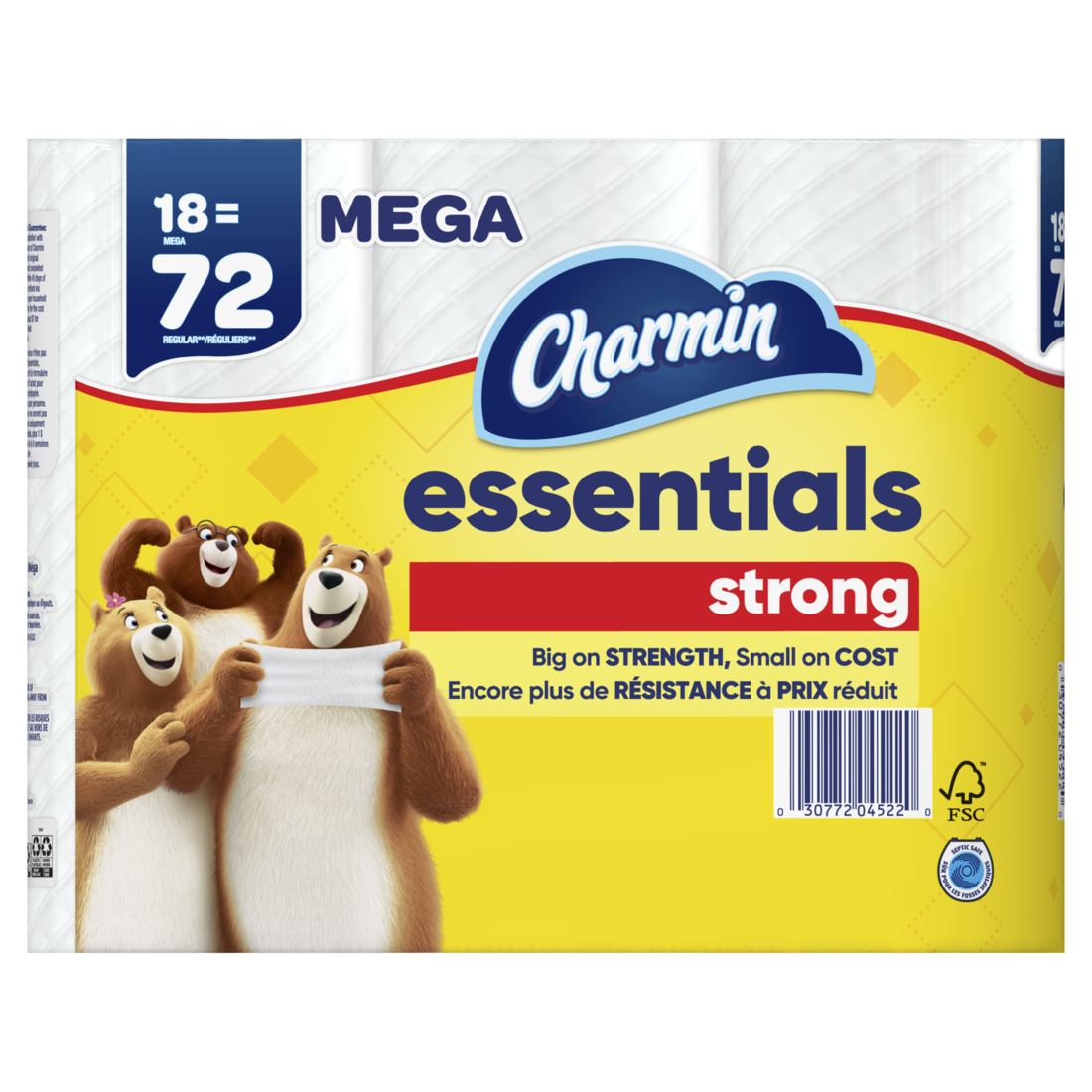Charmin Essentials Strong Toilet Paper 18 Mega Rolls 429 Sheets Per Roll - 18ct/1pk