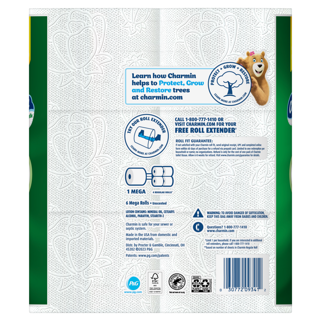Charmin Toilet Paper Ultra Gentle 6 Mega Rolls 2-Ply Bath Tissue 231 Sheets Per Roll - 6ct/4pk