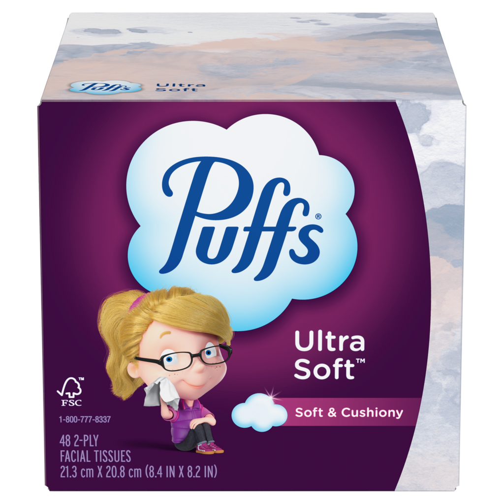 Puffs Ultra Soft Facial Tissues 1 Cube 48 Facial Tissues Per Box - 48ct/24pk