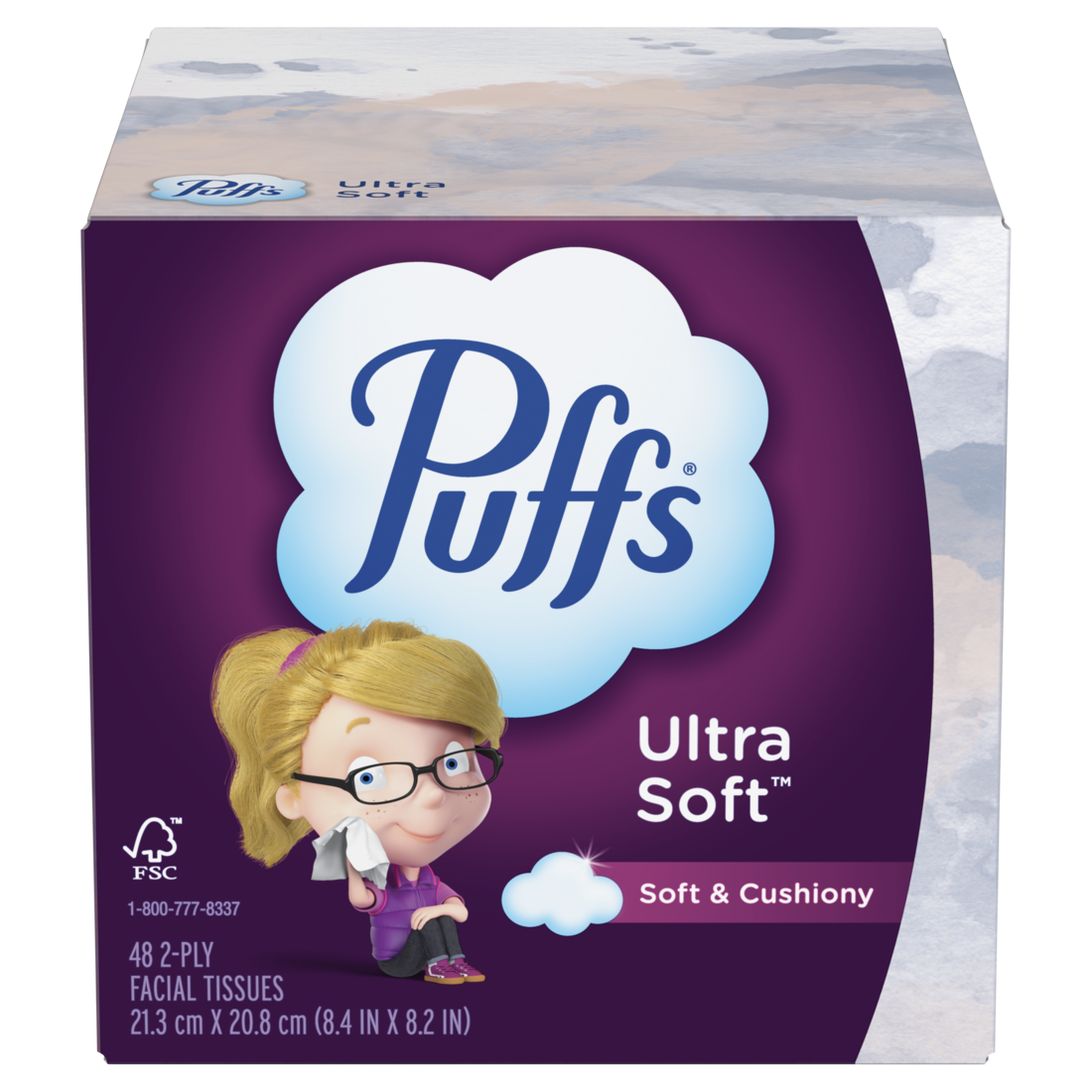Puffs Ultra Soft Facial Tissues 1 Cube 48 Facial Tissues Per Box - 48ct/24pk