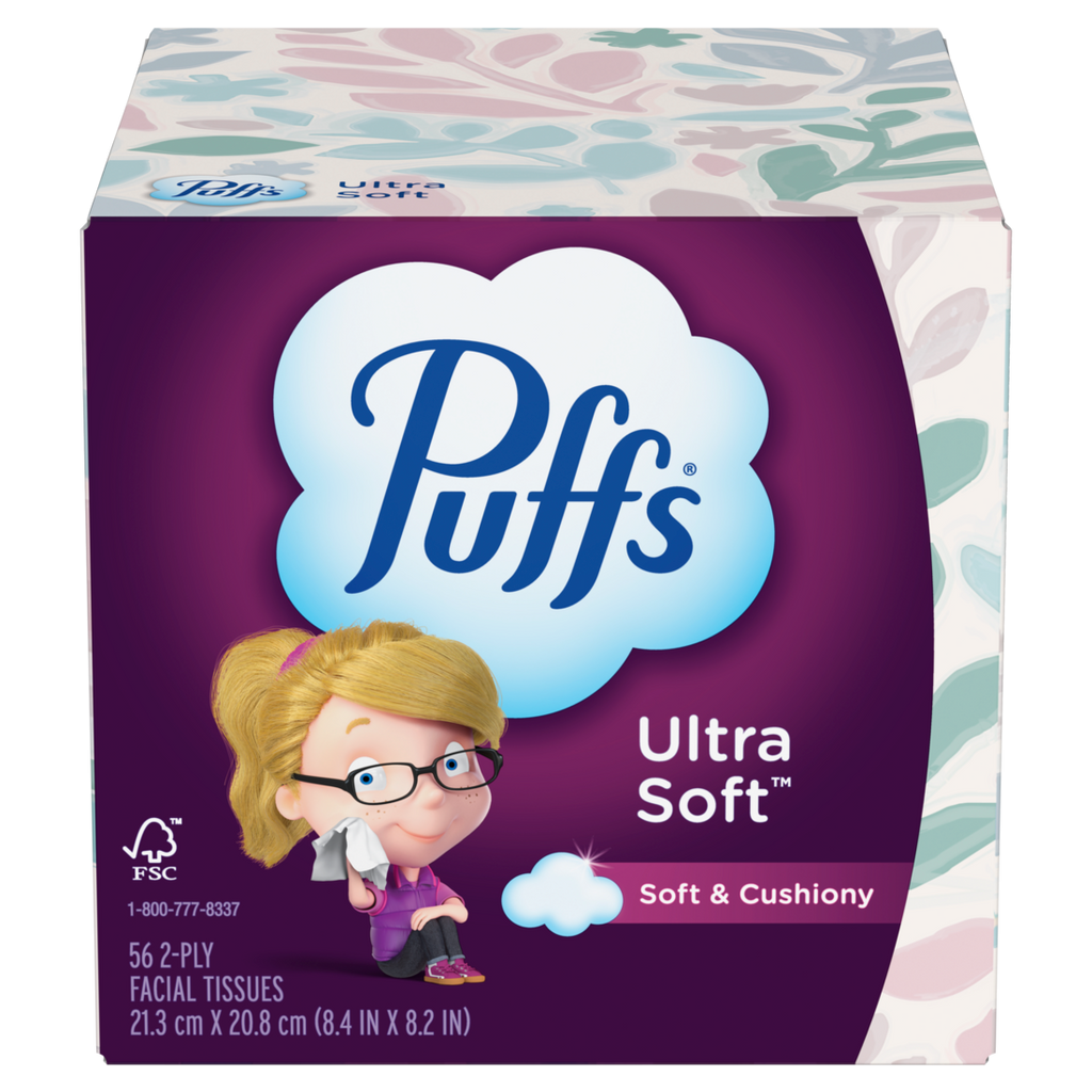 Puffs Ultra Soft Facial Tissues 1 Cube 56 Facial Tissues Per Box - 56ct/24pk