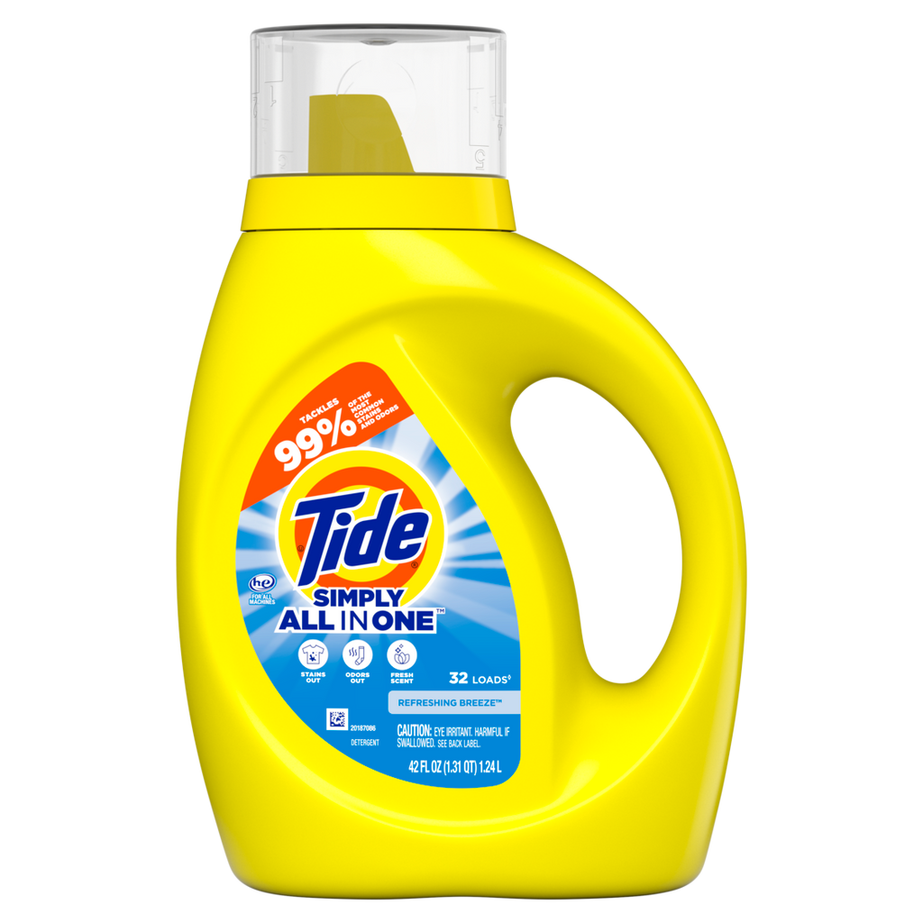 Tide Simply All-In-One Liquid Laundry Detergent Refreshing Breeze Scent 32 Loads - 42oz/6pk