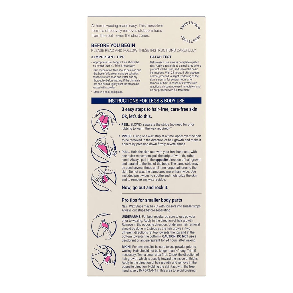 Nair Wax Strips Body - (3x40)ct/4pk