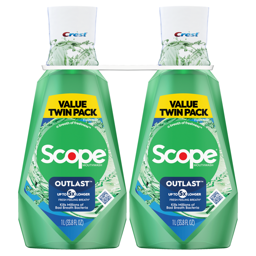 Crest Scope Outlast Mouthwash Fresh Mint Twin Pack - (2x33.8)oz/3pk