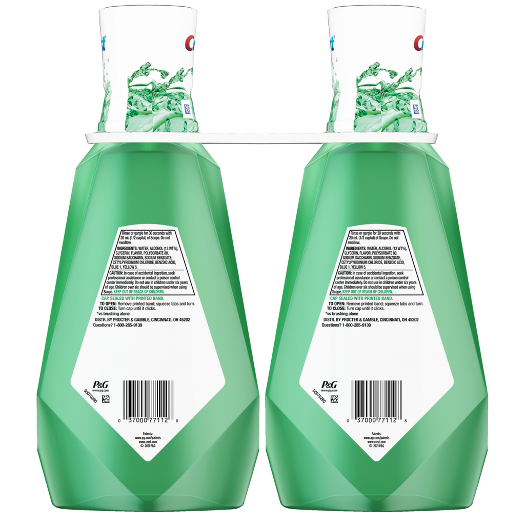 Crest Scope Outlast Mouthwash Fresh Mint Twin Pack - (2x33.8)oz/3pk
