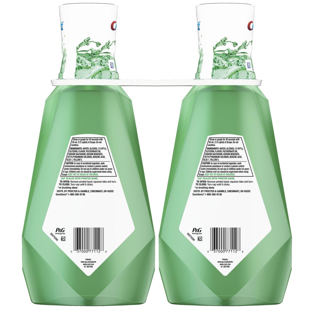 Crest Scope Outlast Mouthwash Fresh Mint Twin Pack - (2x33.8)oz/3pk