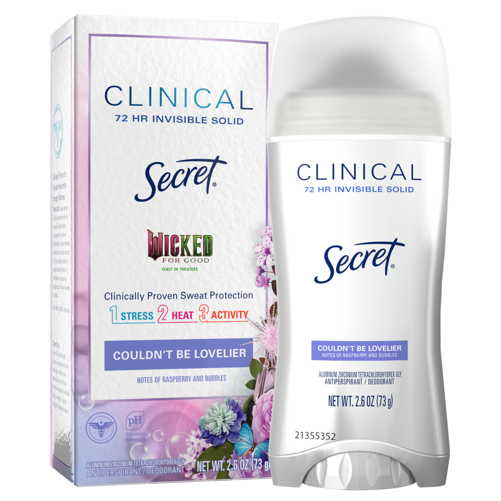 Secret Clinical Invisible Solid Antiperspirant & Deodorant for Women Couldn't be Lovelier Notes of Raspberry and Bubbles - 2.6oz/12pk