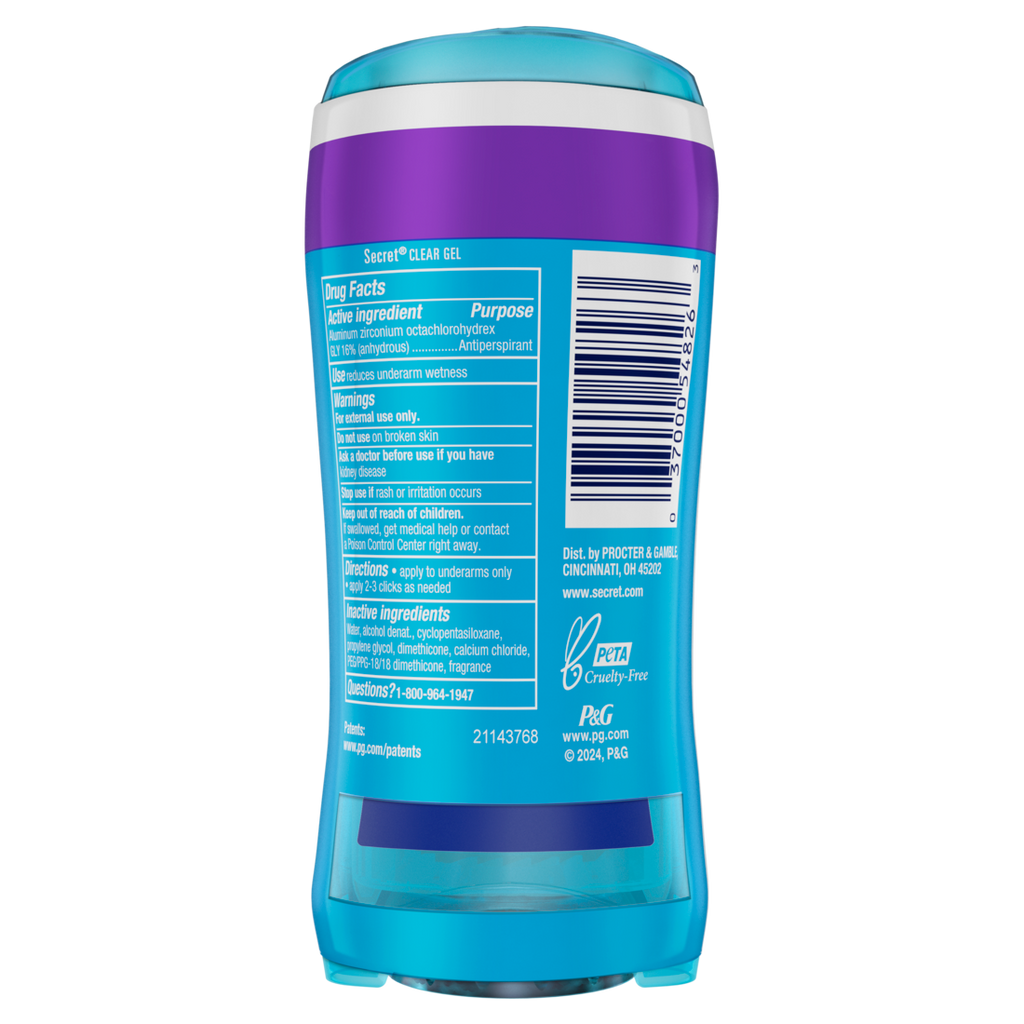 Secret Fresh Clear Gel Antiperspirant And Deodorant For Women Lavender Pack Of 2 - (2x2.6)oz/6pk