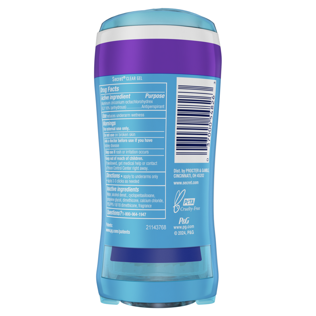 Secret Fresh Clear Gel Antiperspirant And Deodorant For Women Lavender Pack Of 2 - (2x2.6)oz/6pk