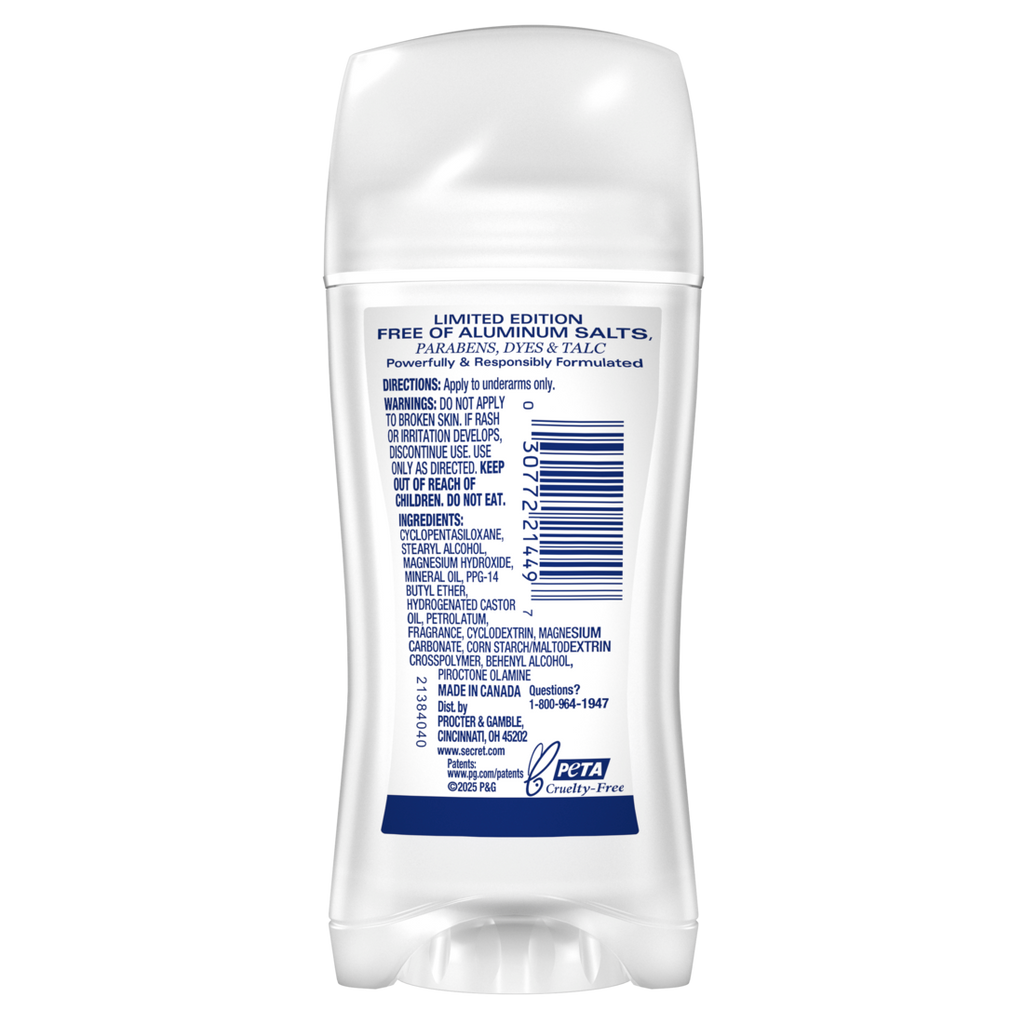 Secret Aluminum Free Deodorant for Women Spoonful of Sugar - 2.4oz/12pk
