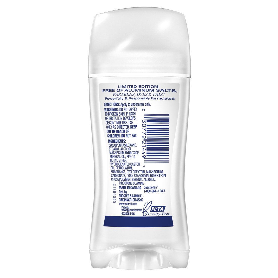 Secret Aluminum Free Deodorant for Women Spoonful of Sugar - 2.4oz/12pk