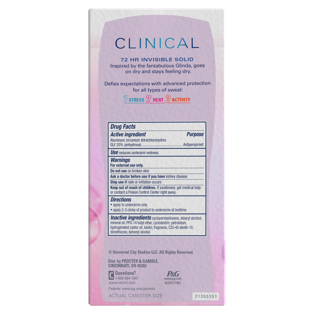 Secret Clinical Invisible Solid Antiperspirant & Deodorant for Women Couldn't be Lovelier Notes of Raspberry and Bubbles - 2.6oz/12pk