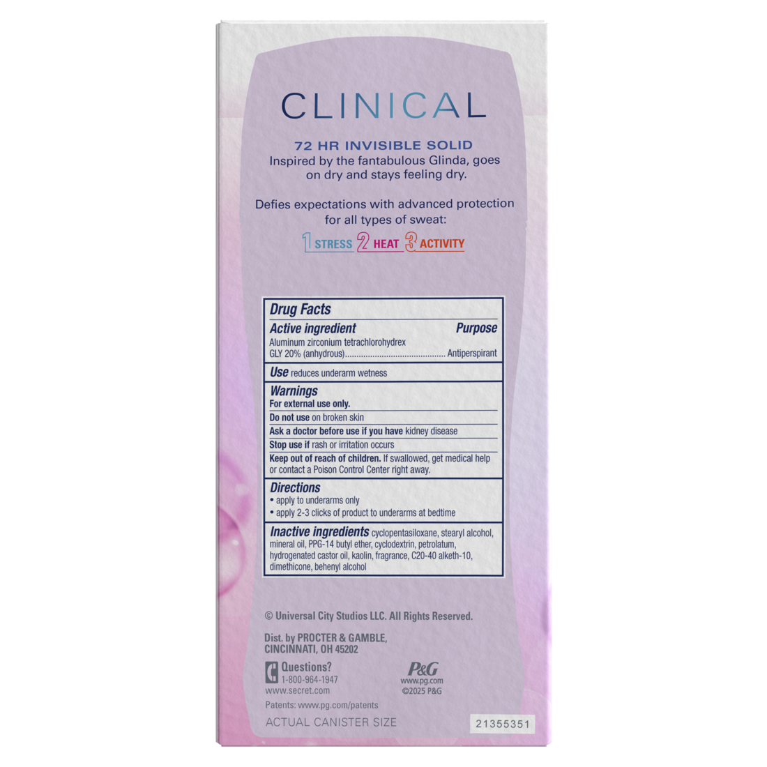 Secret Clinical Invisible Solid Antiperspirant & Deodorant for Women Couldn't be Lovelier Notes of Raspberry and Bubbles - 2.6oz/12pk