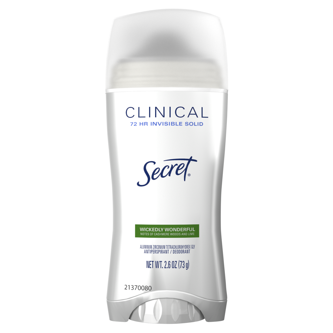 Secret Clinical Invisible Solid Antiperspirant & Deodorant for Women Wickedly Wonderful Notes of Cashmere Wood and Lime - 2.6oz/12pk