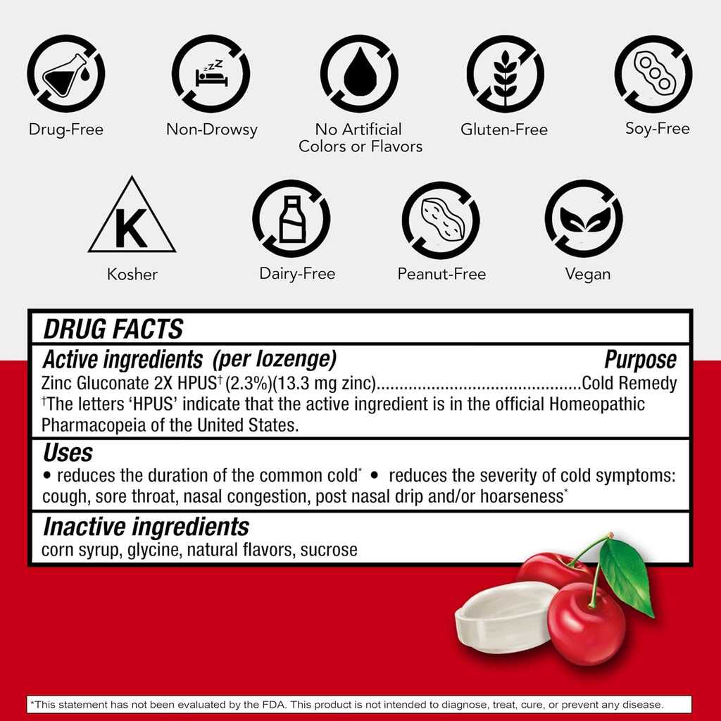 Cold-EEZE Natural Cherry Flavor Lozenge - 25ct/48pk
