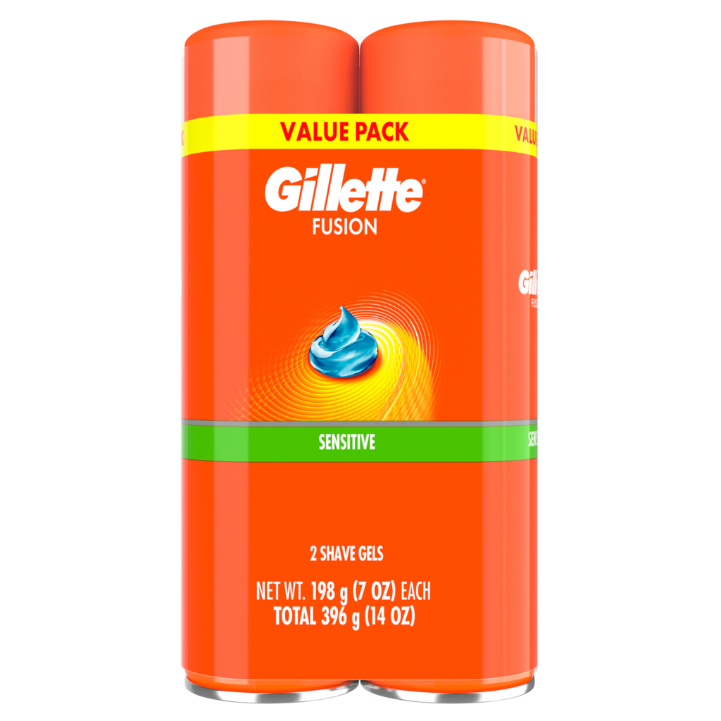 Gillette Fusion Sensitive Skin Shaving Gel For Men For Smooth Skin With Almond Oil Shave Gel For Men'S Grooming Suitable For Sensitive Skin Pack Of 2 - (2x7.0)oz/3pk
