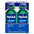 Vicks Nyquil Cold And Flu Medicine Twin Pack Original Flavor Relieves Nighttime Cough Sore Throat Fever Runny Nose - (2x12)oz/6pk