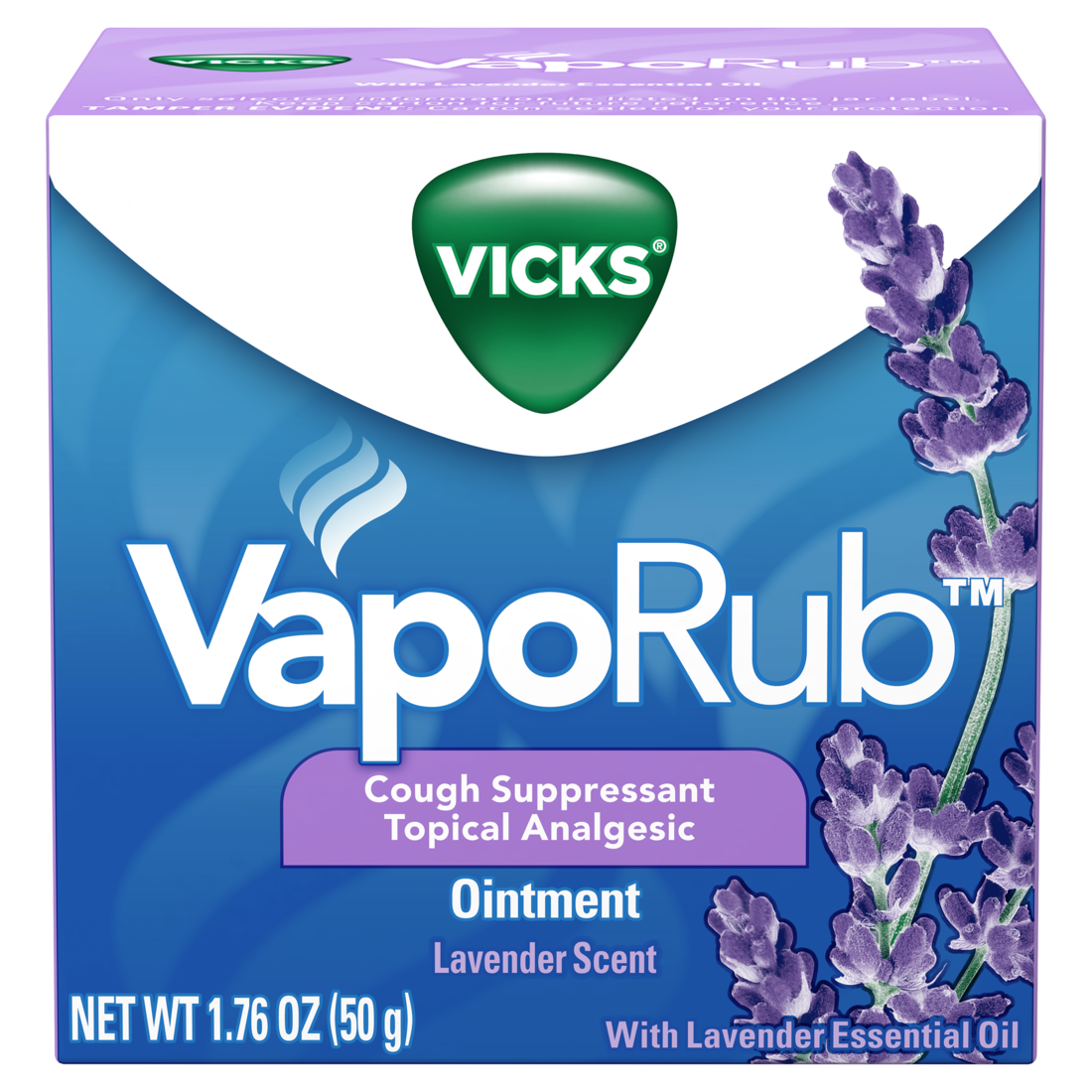 Vicks Vaporub Lavender Scent Cough Suppressant Topical Chest Rub & Analgesic Ointment Medicated Vicks Vapors Relief From Cough Due To Cold Aches & Pains - 1.76oz/36pk
