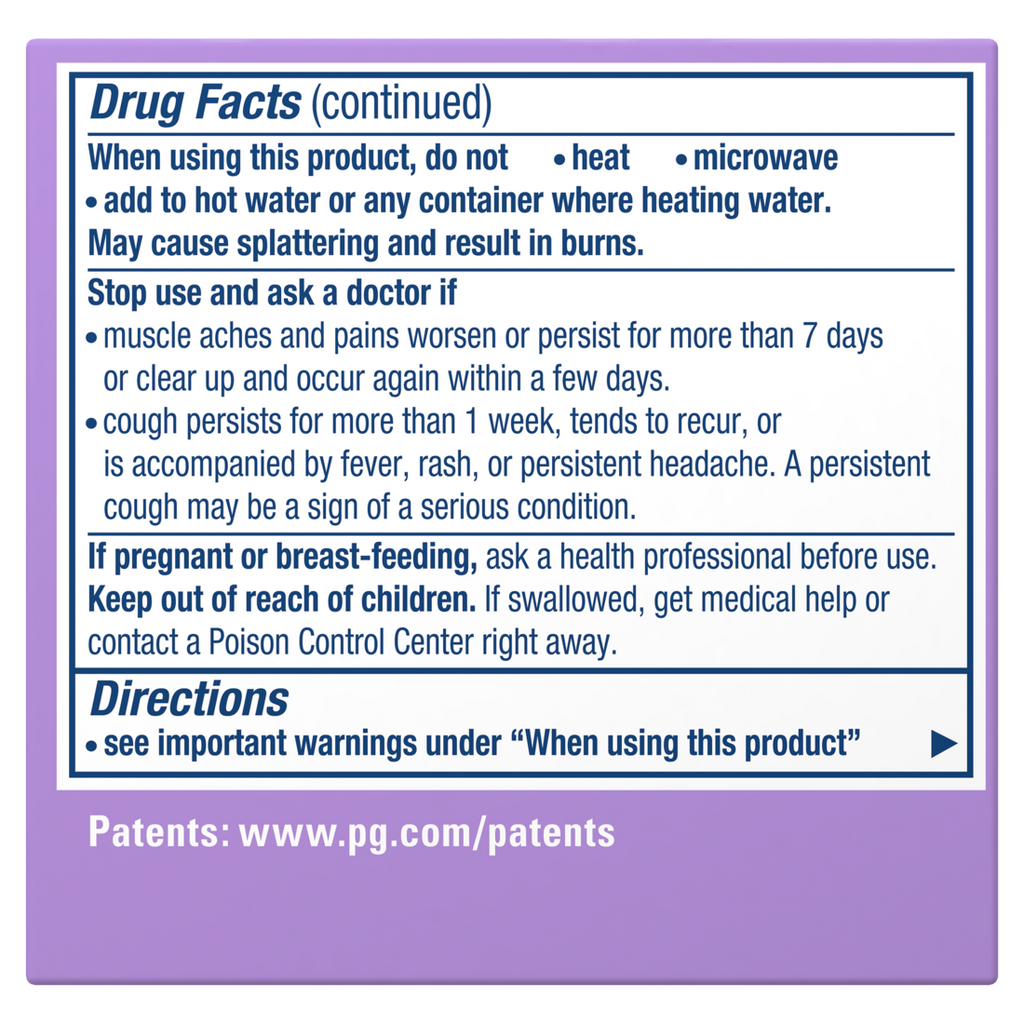 Vicks Vaporub Lavender Scent Cough Suppressant Topical Chest Rub & Analgesic Ointment Medicated Vicks Vapors Relief From Cough Due To Cold Aches & Pains - 1.76oz/36pk