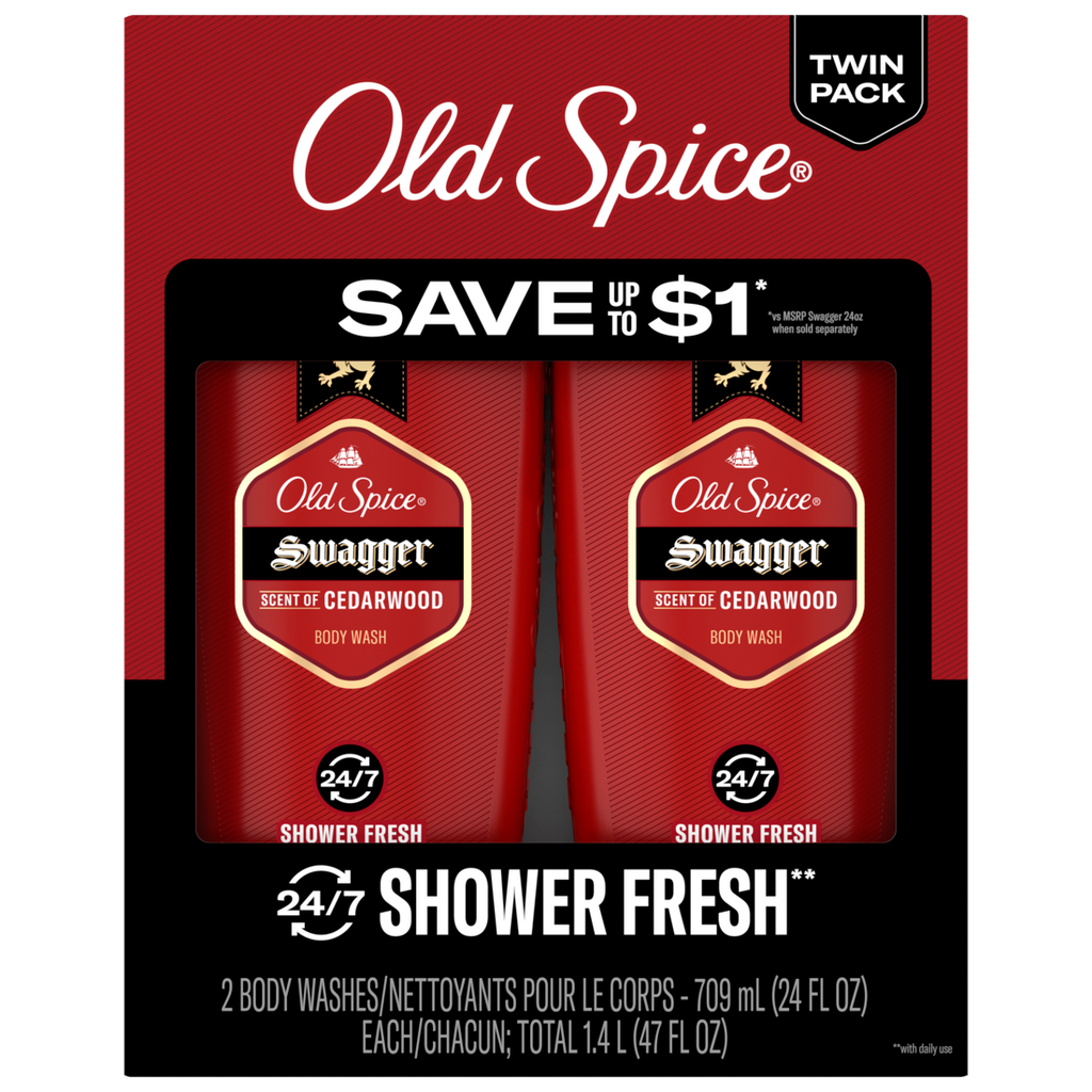 Old Spice Red Collection Swagger Scent Men'S Body Wash Pack Of 2 - (2x24)oz/3pk