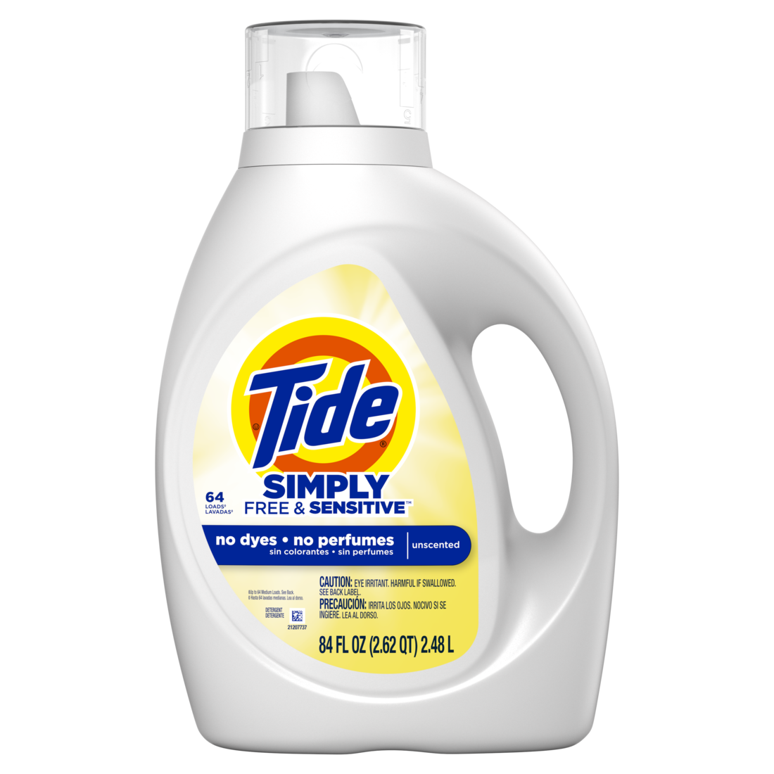 Tide Simply Liquid Laundry Detergent Free & Sensitive Scent 64 Loads - 84oz/4pk