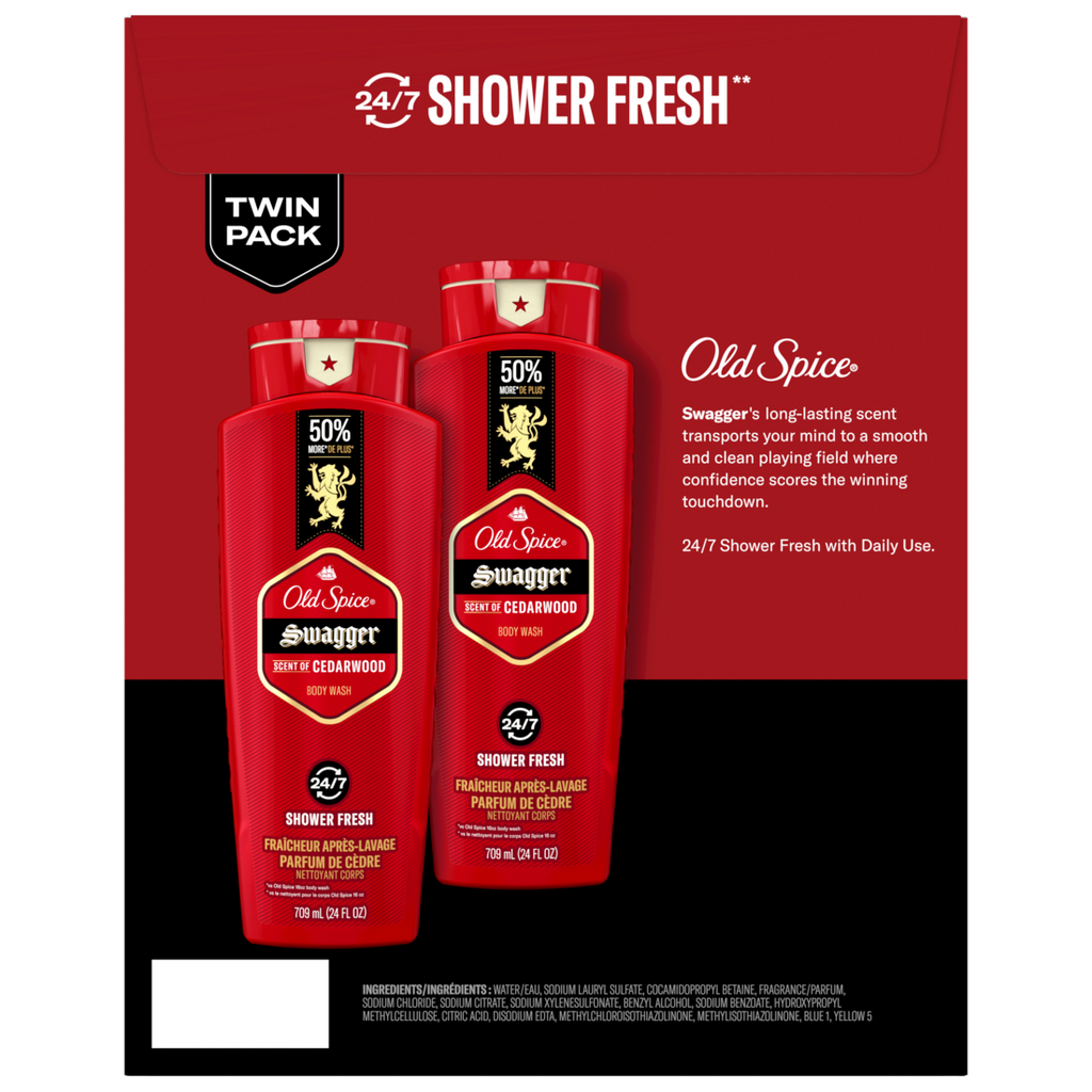 Old Spice Red Collection Swagger Scent Men'S Body Wash Pack Of 2 - (2x24)oz/3pk