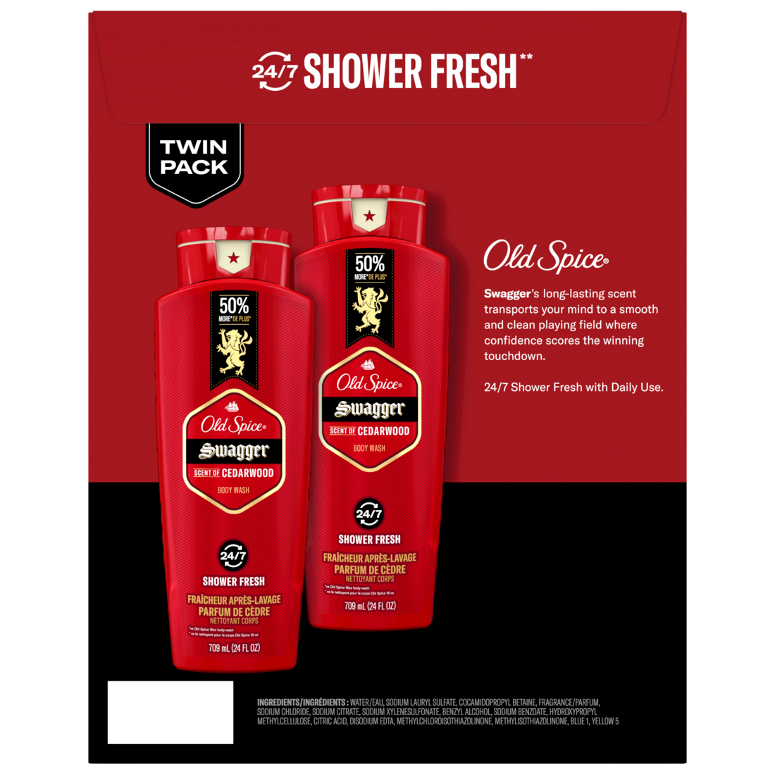 Old Spice Red Collection Swagger Scent Men'S Body Wash Pack Of 2 - (2x24)oz/3pk