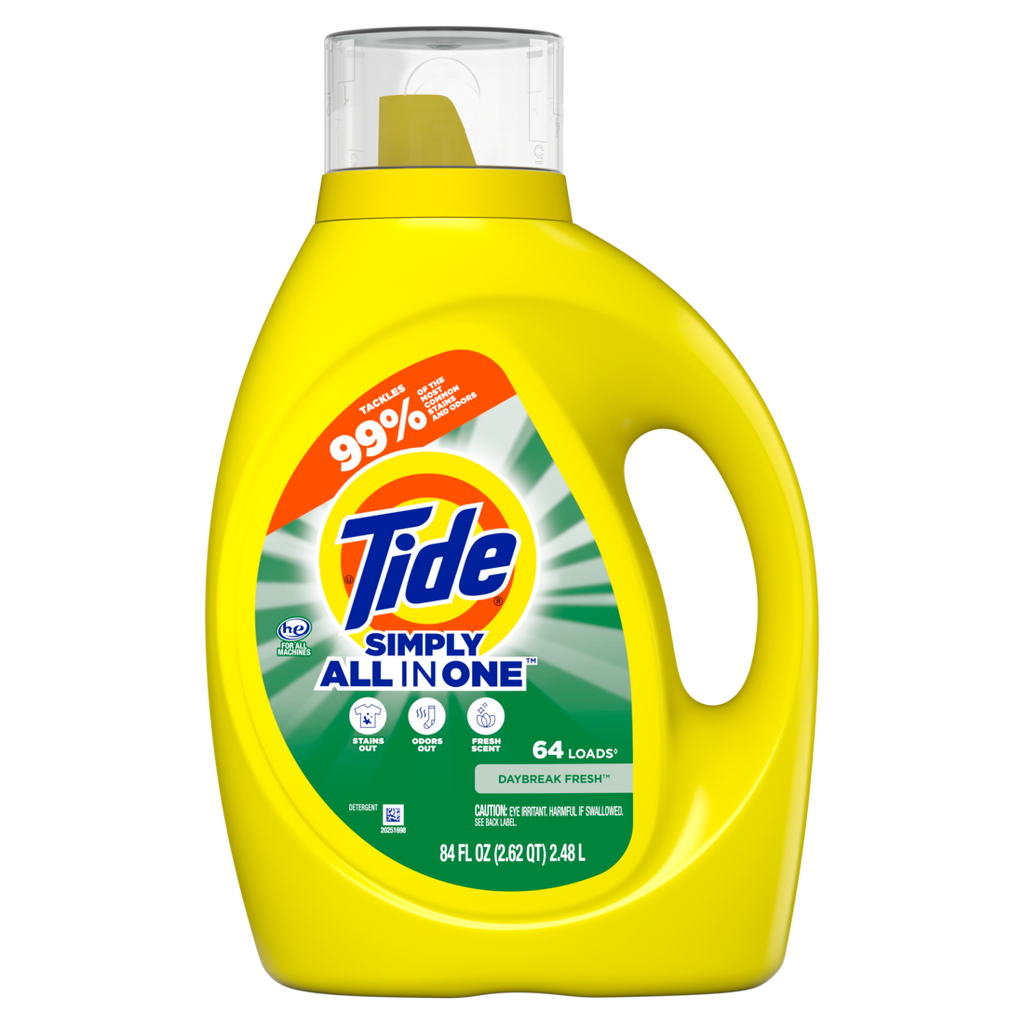 Tide Simply All-In-One Liquid Laundry Detergent Daybreak Fresh Scent 64 Loads - 84oz/4pk