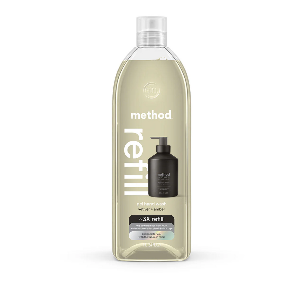 Method Gel Hand Wash Vetiver + Amber Scent Refill - 34oz/4pk