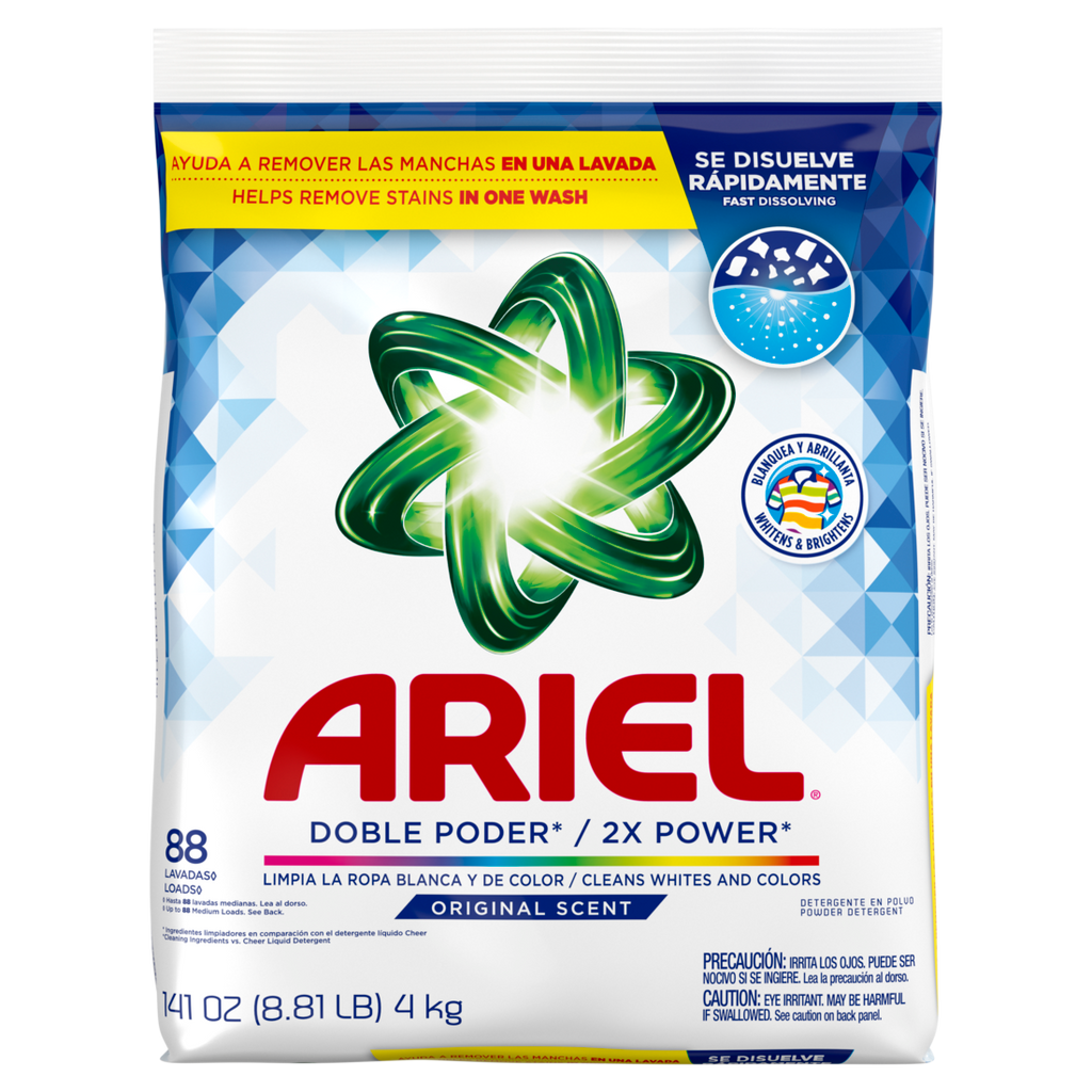 Ariel Powder Laundry Detergent Original Scent 4.0kg 88 Loads - 141oz/5pk