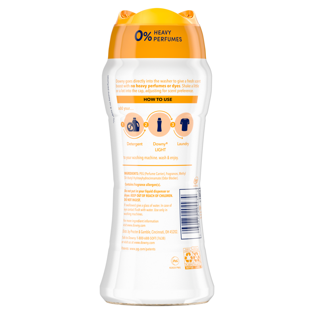 Downy Light Laundry Scent Booster Beads Orange Blossom Scent In-Wash Fabric Beads Designed To Be Gentle With A Light Boost Of Scent No Heavy Perfumes - 12.2oz/4pk