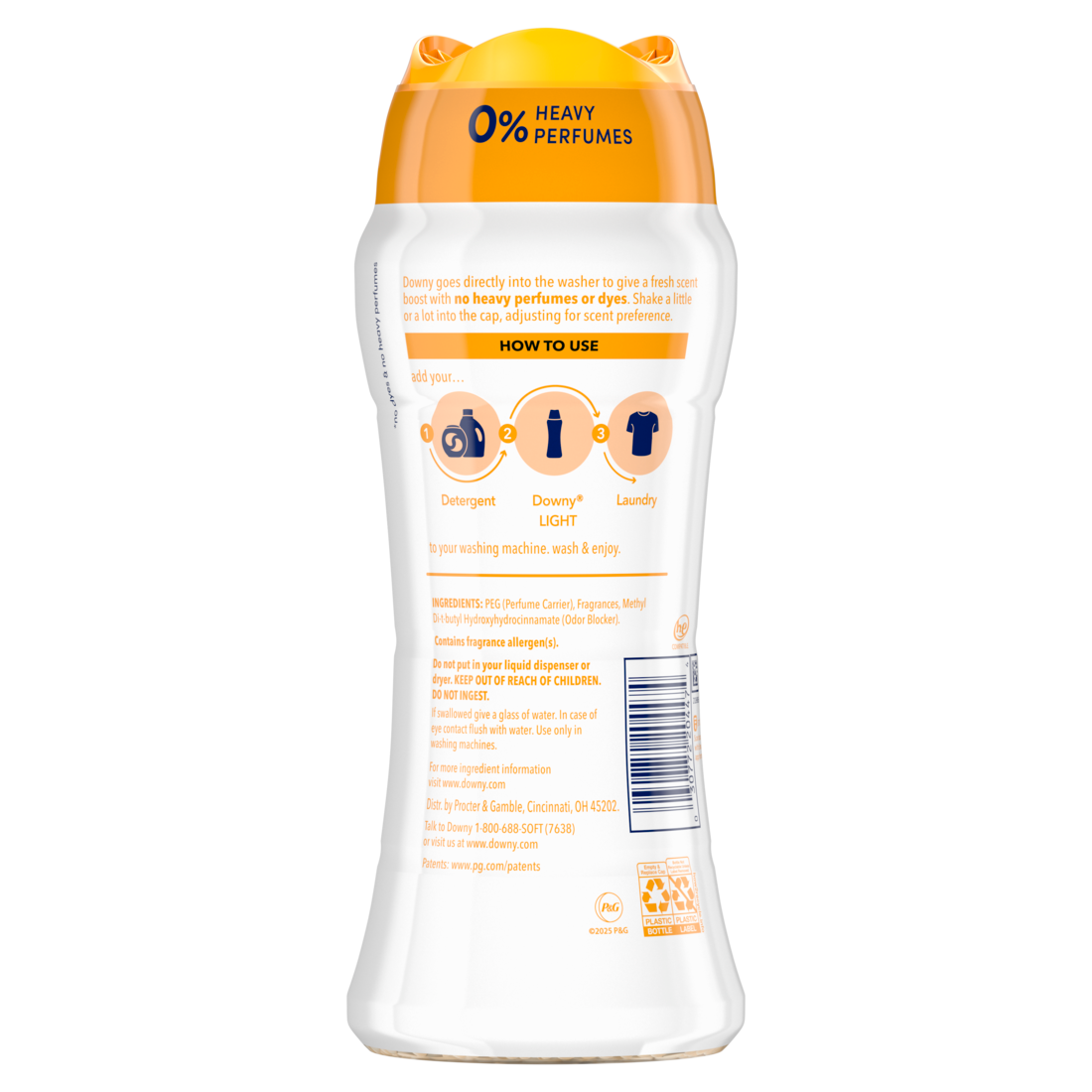 Downy Light Laundry Scent Booster Beads Orange Blossom Scent In-Wash Fabric Beads Designed To Be Gentle With A Light Boost Of Scent No Heavy Perfumes - 12.2oz/4pk