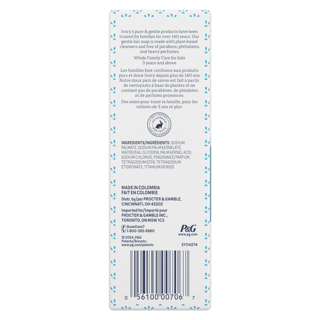 Ivory Gentle Bar Soap Original Scent - (10x3.17)oz/12pk