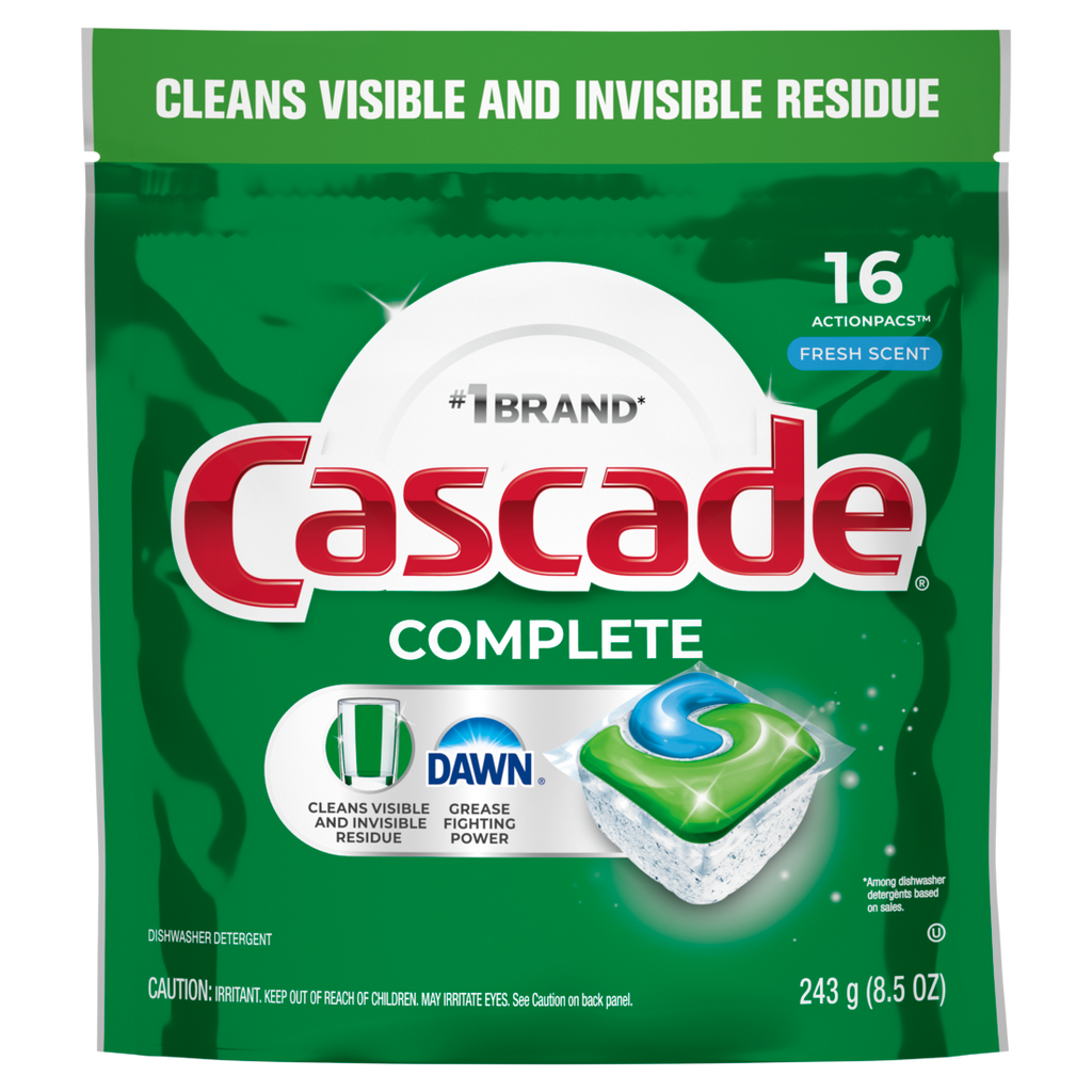 Cascade Complete Dishwasher Pods Dishwasher Detergent Dish Detergent Soap Fresh - 16ct/4pk