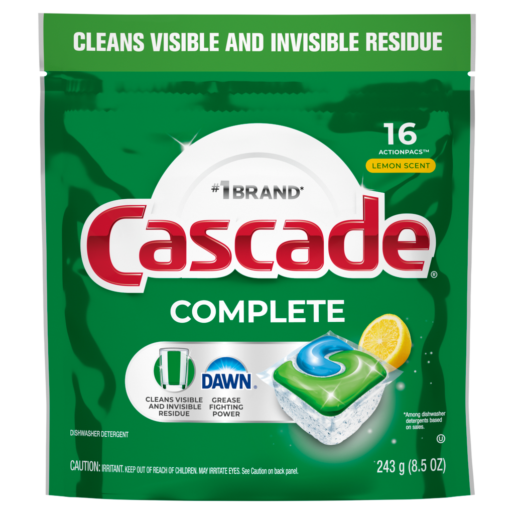 Cascade Complete Dishwasher Pods Dishwasher Detergent Dish Detergent Soap Lemon - 16ct/4pk