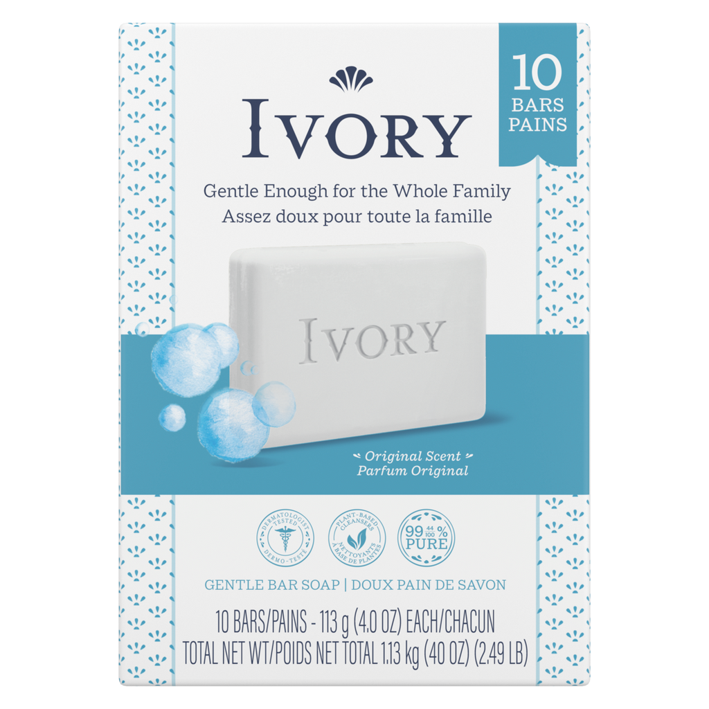 Ivory Gentle Bar Soap Original Scent - (10x4.0)oz/8pk