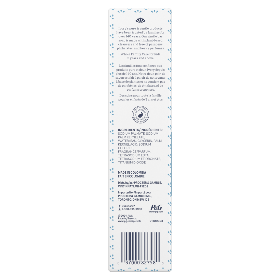 Ivory Gentle Bar Soap Original Scent - (10x4.0)oz/8pk
