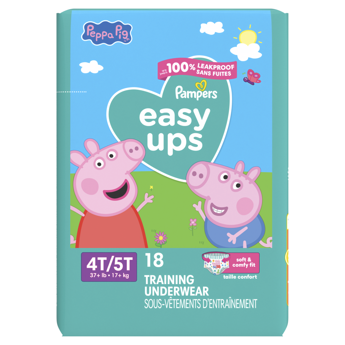 Pampers Easy Ups Training Underwear Girls Size 6 4T-5T - 18ct/3pk