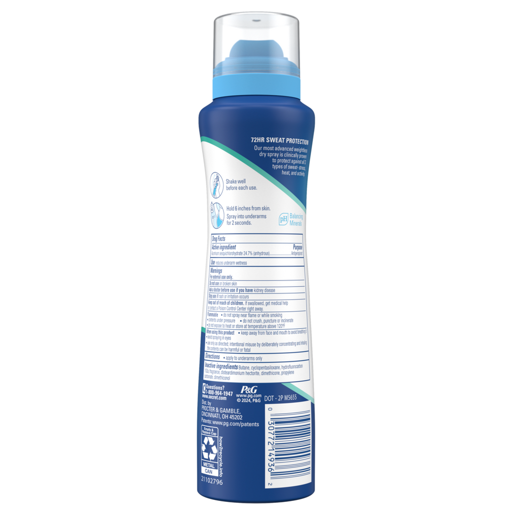 Secret Clinical Strength Dry Spray Antiperspirant & Deodorant for Women Light & Fresh Scent - 3.8oz/12pk