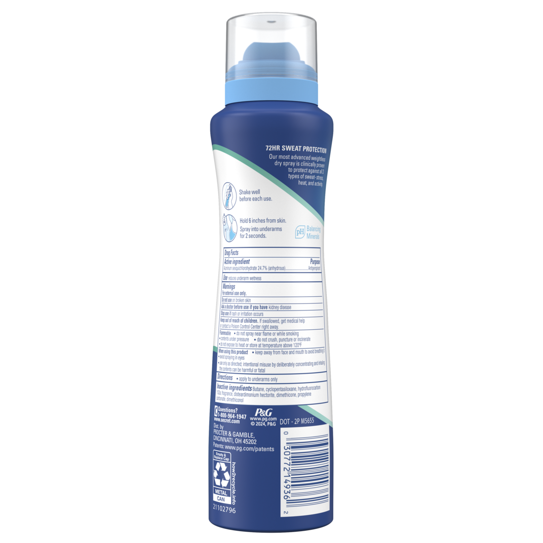 Secret Clinical Strength Dry Spray Antiperspirant & Deodorant for Women Light & Fresh Scent - 3.8oz/12pk